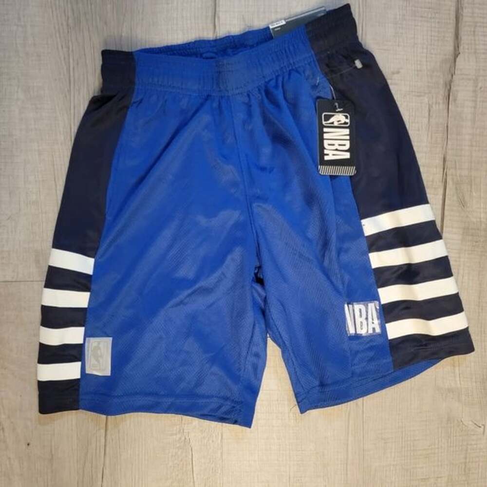 NBA Kids Royal Blue and Black Striped Shorts Size 14/16